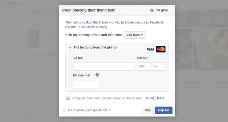 Thanh toán quảng cáo Facebook