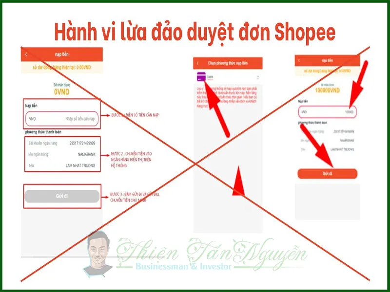 Hành vi lừa đảo duyệt đơn trên Shopee