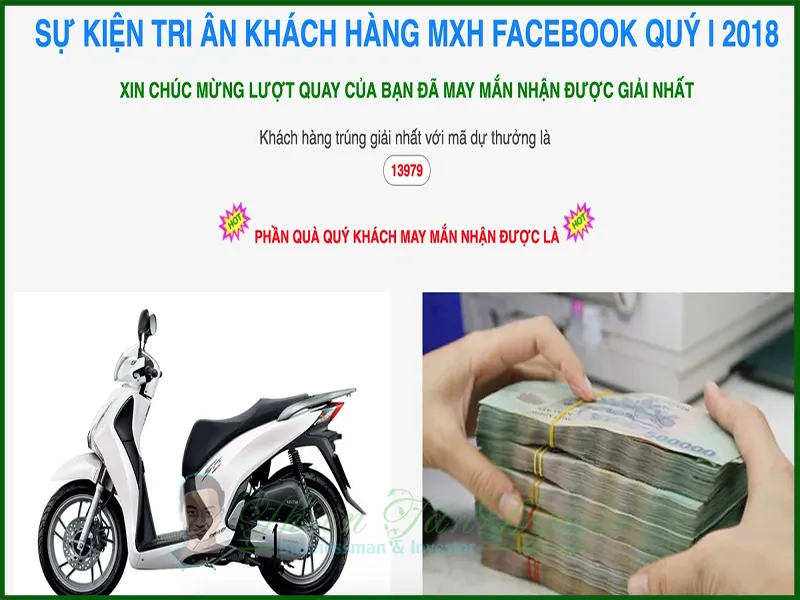 Lừa Đảo Trúng Xe SH Trên Facebook