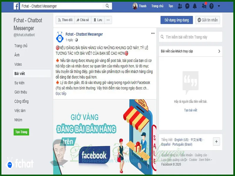 Nội dung hấp dẫn trên Fanpage Facebook